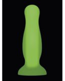 Evolved Luminous Anal Plug Large Green glowing in dark, featuring soft silicone for advanced anal play.