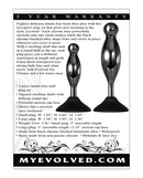 Evolved Joy Sticks 2 Piece Butt Plug Set Black Chrome featuring chrome-finished alloy and silicone suction base