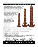 Evolved Twisted Love 3 Piece Butt Plug Set Gold features swirled gold design and traditional shaft shapes for pleasure.