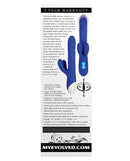 Evolved Grand Slam Thrusting Rabbit Vibrator Blue features intense thrusting and dual motors for customizable pleasure.
