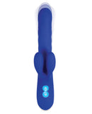 Evolved Grand Slam Thrusting Rabbit Vibrator Blue with dual motors and thrusting shaft for enhanced pleasure.