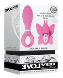 Evolved Double Date Finger Vibrator Kit Pink packaging showcasing finger vibrators for intimate pleasure.