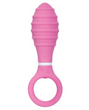 Evolved Double Date Finger Vibrator Kit Pink, featuring two compact vibrators with ergonomic finger loops for stimulation.