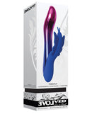 Evolved Firefly Dual Stim Vibrator Blue in sleek packaging showcasing its dual stimulation features.