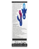 Evolved Firefly Dual Stim Vibrator Blue with multi-chrome finish and glowing light features for pleasure.
