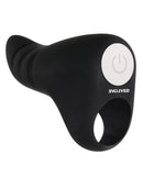 Evolved Power Couple Vibrator Kit Black showing a sleek black vibrator with a unique design and power button.