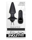 Evolved Plug & Play Remote Anal Plug Black packaging with remote control for comfortable anal exploration.