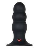 Evolved Kong Rechargeable Anal Plug Black with a bulbed silicone shaft and remote control for versatile pleasure.