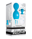 Evolved Twistin The Night Away Kegel Egg Blue packaging showcasing its features for enhanced pleasure and play.