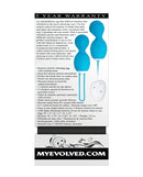Evolved Twistin The Night Away Kegel Egg Blue packaging with warranty details and usage instructions.