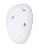 Remote control for Evolved Twistin The Night Away Kegel Egg Blue featuring button functions and indicators.