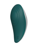 Evolved Palm Pleasure Thumping Vibrator Teal sleek design for rhythmic stimulation and comfortable grip.