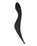 Evolved Tantalizing Teaser Dual End Vibrator Black sleek design with curved head and rounded tip for stimulation.
