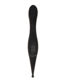 Evolved Tantalizing Teaser Dual End Vibrator Black with curved textured head and rounded tip for versatile stimulation.