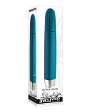 Evolved Super Slim Wand Vibrator Teal in packaging showcasing its sleek design and vivid color.