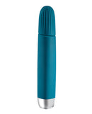 Evolved Super Slim Wand Vibrator Teal with textured rounded tip for versatile stimulation.