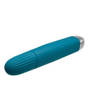 Evolved Super Slim Wand Vibrator Teal features a sleek, body-friendly design with a textured tip for versatile stimulation.