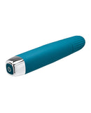 Evolved Super Slim Wand Vibrator Teal with a sleek design and textured tip for enhanced stimulation.