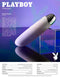 Playboy Bunny Bunch Purple Vibrator by Evolved Novelties with dual-layered material for luxurious pleasure displayed on a modern surface.
