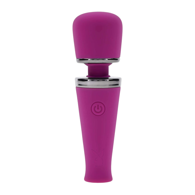 Playboy Mic Drop Massager by Evolved Novelties - powerful wand vibrator with smooth texture and flexible neck for intense stimulation