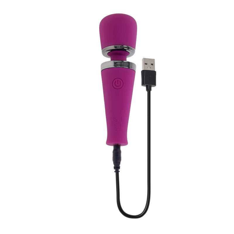 Purple Playboy Mic Drop Massager with USB Charging Cable for Intense Pleasure