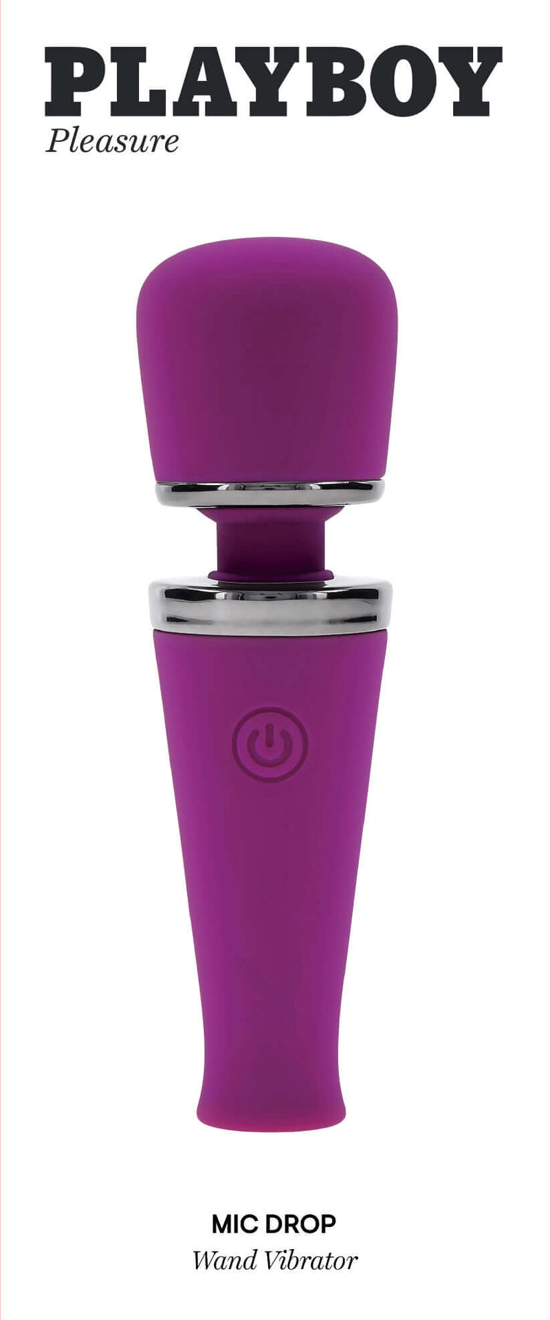 Playboy Mic Drop Massager - Petite Wand Vibrator with Smooth Texture and Powerful Wand Head for Intense Stimulation