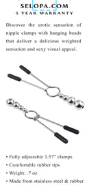 SELOPA BEADED NIPPLE CLAMPS SILVER-1