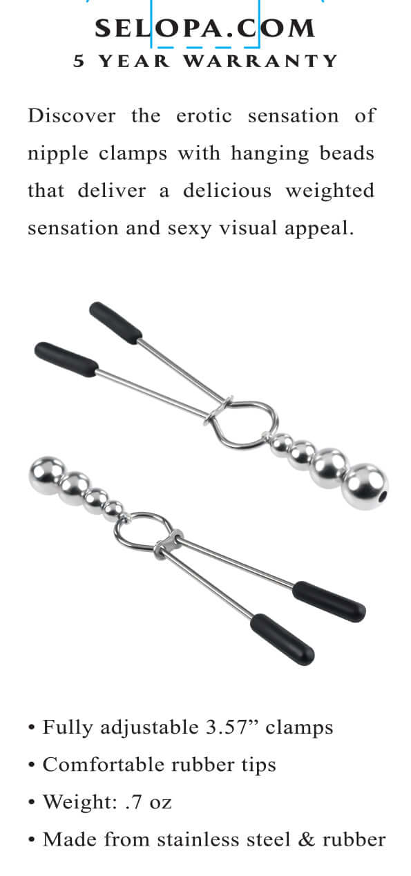 SELOPA BEADED NIPPLE CLAMPS SILVER-1
