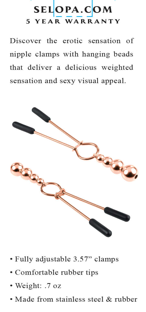 SELOPA BEADED NIPPLE CLAMPS ROSE GOLD-2