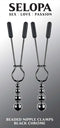 SELOPA BEADED NIPPLE CLAMPS BLACK CHROME-1