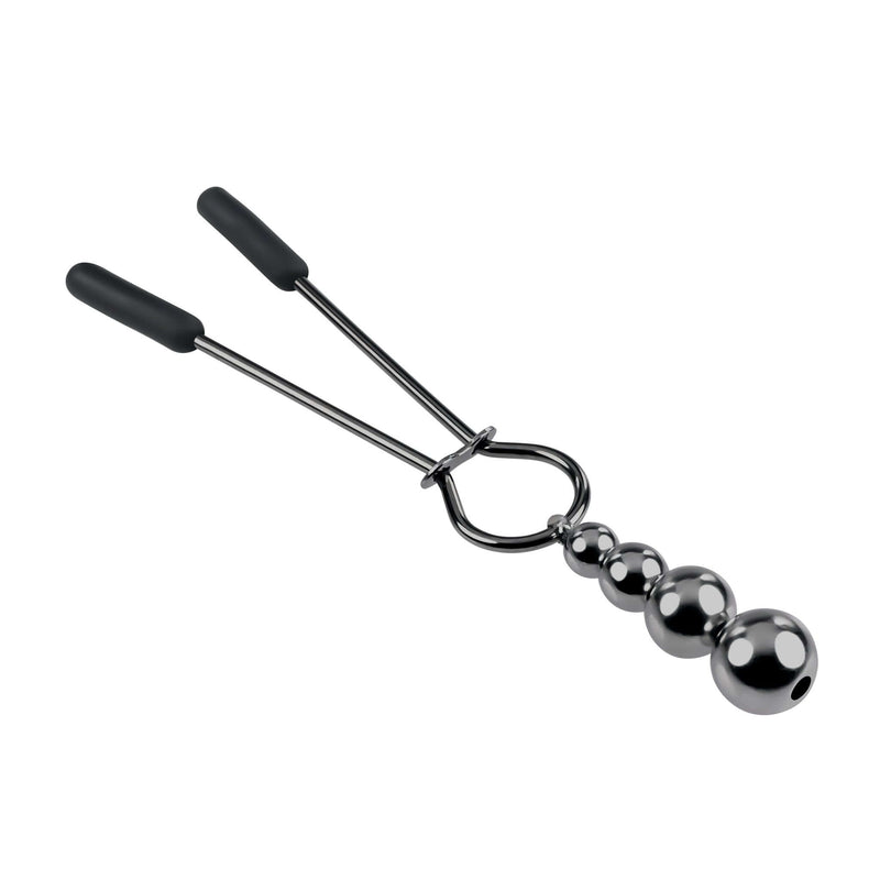 SELOPA BEADED NIPPLE CLAMPS BLACK CHROME-3