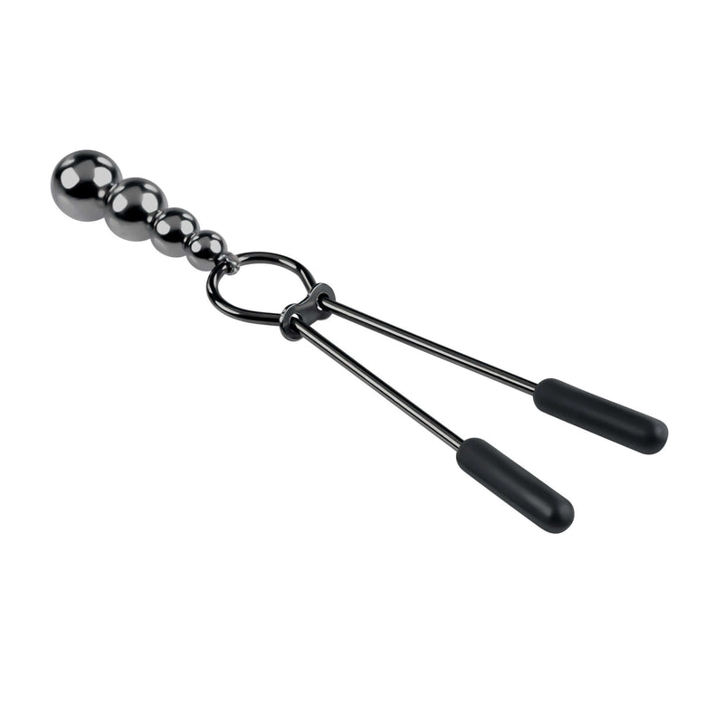 SELOPA BEADED NIPPLE CLAMPS BLACK CHROME-4