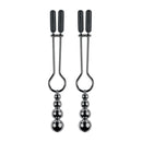 SELOPA BEADED NIPPLE CLAMPS BLACK CHROME-6