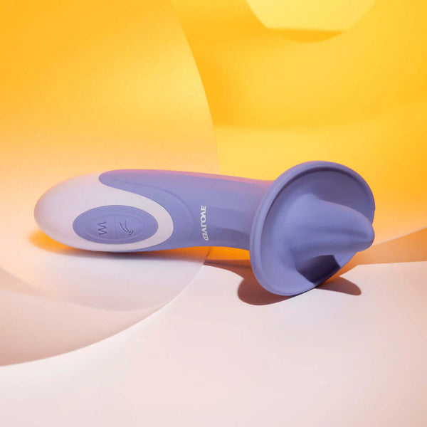 Evolved Lix & Kisses twirling tongue vibrator with 8 speeds, USB rechargeable, purple design for ultimate pleasure and satisfaction.