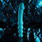 Blue silicone dual-ended vibrator with textured shaft and beaded design, perfect for versatile pleasure experiences.
