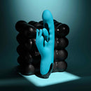 Bunny Tapper Tapping Rabbit Vibrator Blue displayed against a textured black background.