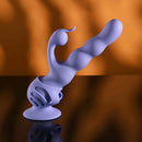 Wiggly Bunny Rechargeable Rabbit Vibrator Purple showcasing its dual-action design and unique wiggling function.