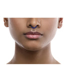 Rave Ring Xhale Single Sachet Breath Easy Scent Blue worn on septum of model's face, showcasing the discreet aromatherapy accessory.