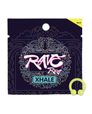 Rave Ring Xhale Single Sachet Breath Easy Scent Yellow packaging with a yellow ring for aromatherapy.