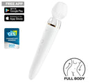 Satisfyer Double Wand-er Wand Massager White with interchangeable heads for full-body relaxation.