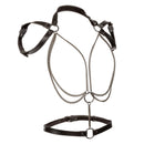 Euphoria Collection Plus Size Multi Chain Halter by CALEXOTICS - black leather and chain harness, plus-size, luxury and comfort.