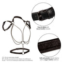 Euphoria Collection Plus Size Multi Chain Halter by CALEXOTICS showcasing secure buckle closures and vegan leather exterior details