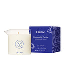 Dame Massage Oil Candle Melt Together, soothing candle with Green Tea, Fig, and Virginia Cedar Wood scent.