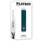 Playboy Emerald Glass Tip Vibrator in packaging - Sleek, compact design for luxury and on-the-go pleasure.