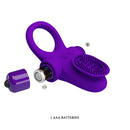 Pretty Love Vibrating Cock Ring II Purple with removable vibrating bullet and silicone clitoral point for enhanced pleasure.