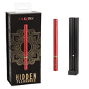 CalExotics Hidden Pleasures Bullet Vibrator Red with packaging and discreet design showcased.