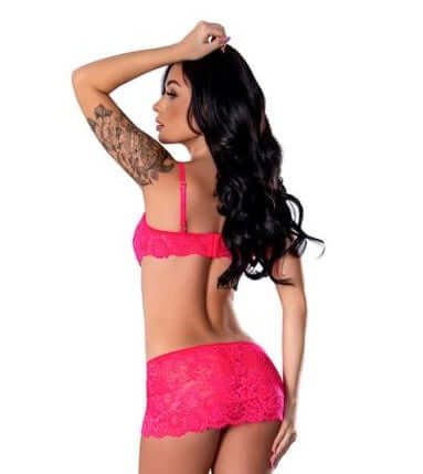 GET IT GIRL BRA SKIRT & THONG SET PINK L/XL-2