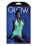 GLOW SHOCK VALUE HALTER DRESS NEON GREEN O/S-1