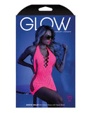 GLOW SHOCK VALUE HALTER DRESS NEON PINK O/S-2
