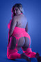 GLOW CAPTIVATING BODYSTOCKING SET NEON PINK Q/S-1